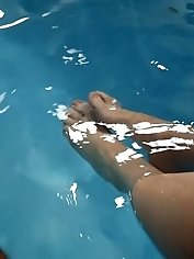 Relaxing at the poolside
