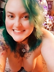 Blonde old damsel is playing with her plug