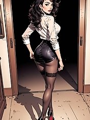 A sensual older woman is undressing for financial gain