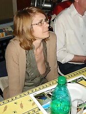 Blonde experienced mama is showing off her titties